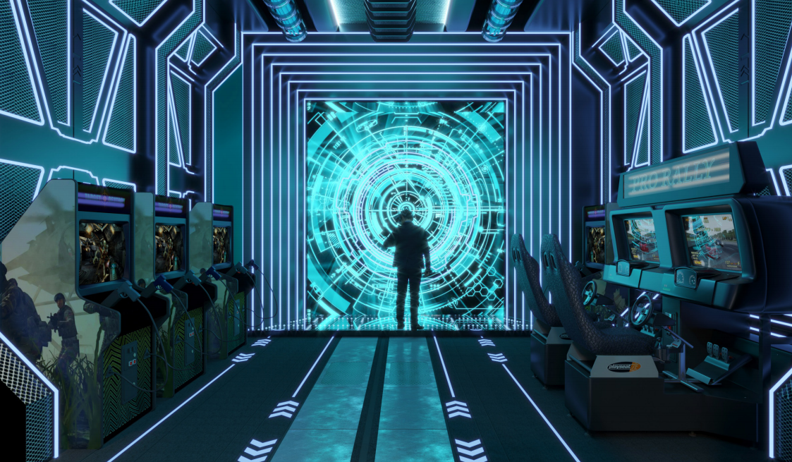 Không gian game center được thiết kế theo phong cách hiện đại