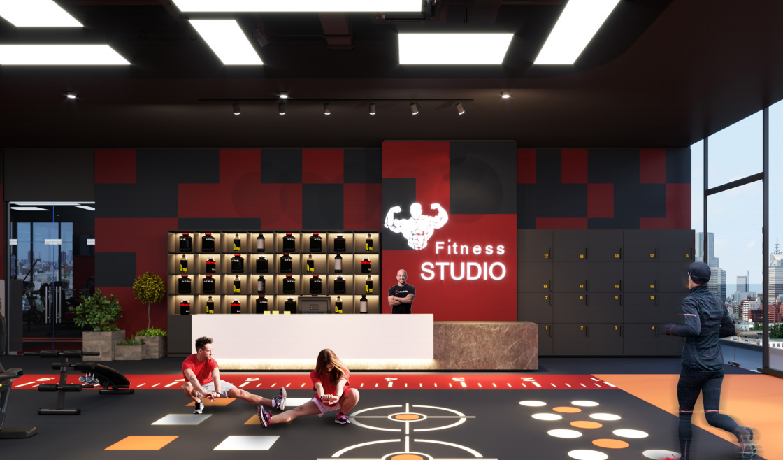 Gym Fitness tại Noble Crystal River có không gian rộng rãi, thoáng đãng