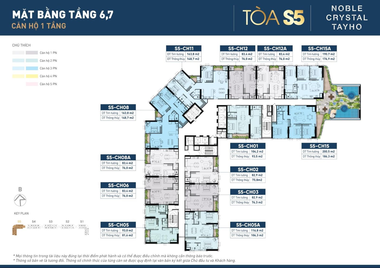 Mặt bằng tầng 6,7