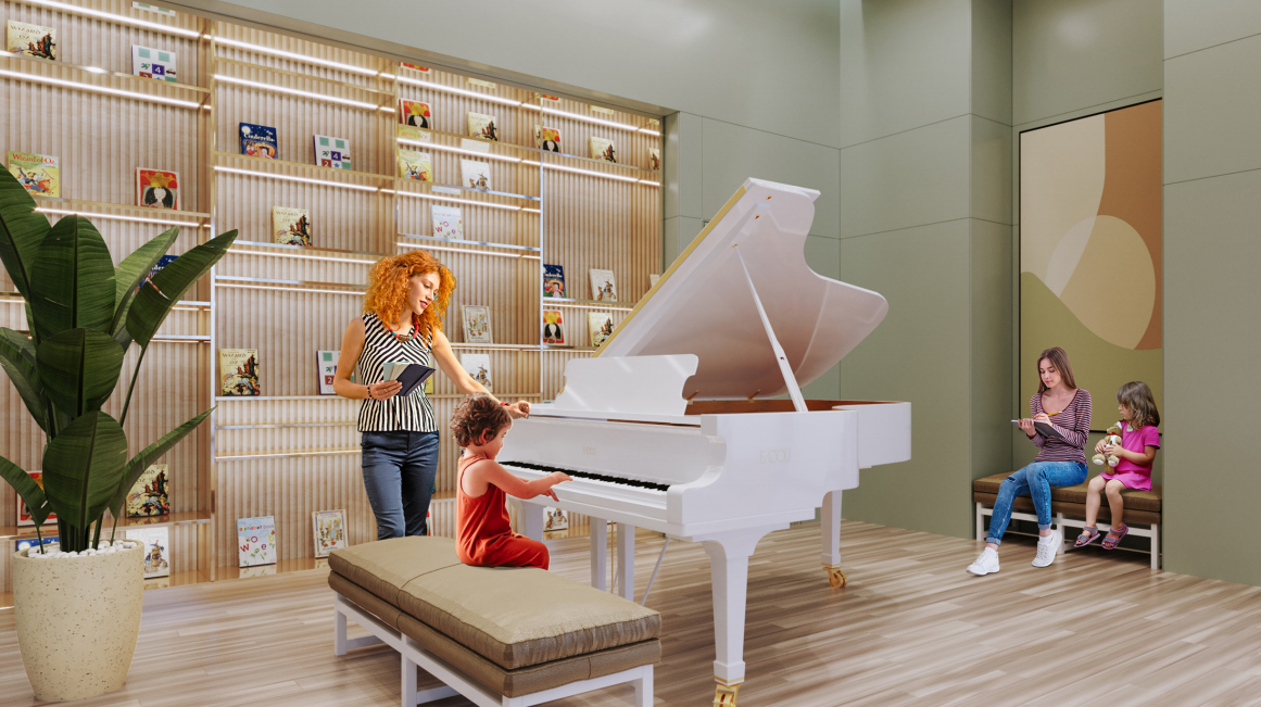 Noble Crystal River còn có phòng âm nhạc với đàn piano